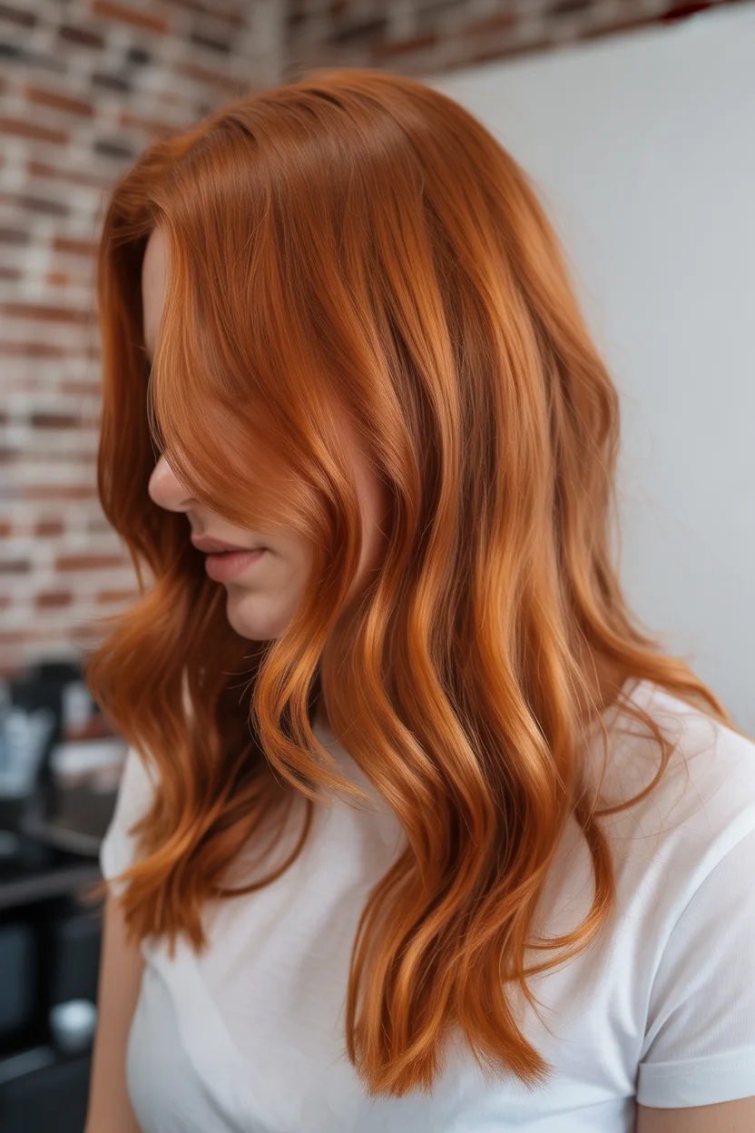 copper summer red hair color 2026 Bright Ginger Copper with Soft Natural Texture