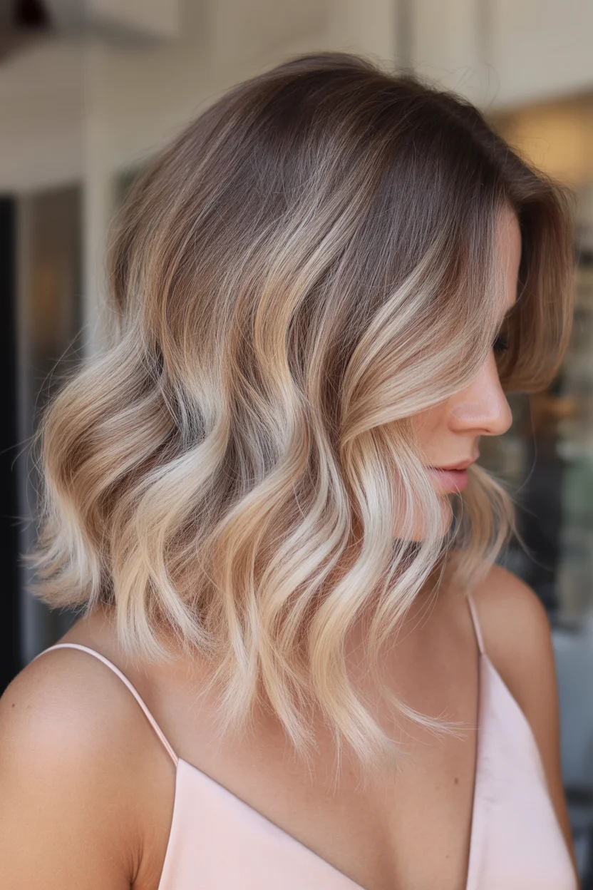 creamy summer blonde hair color 2026 Soft Melt Blonde Waves That Feel Like Late Afternoon Light