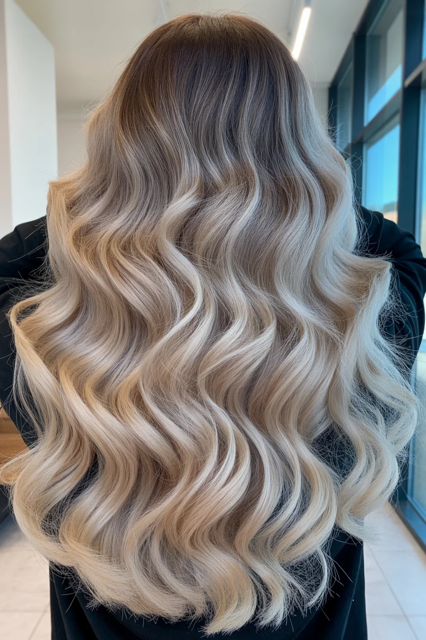 creamy summer blonde hair color 2026 Glossy Cream Blonde Length With Seamless Root Melt