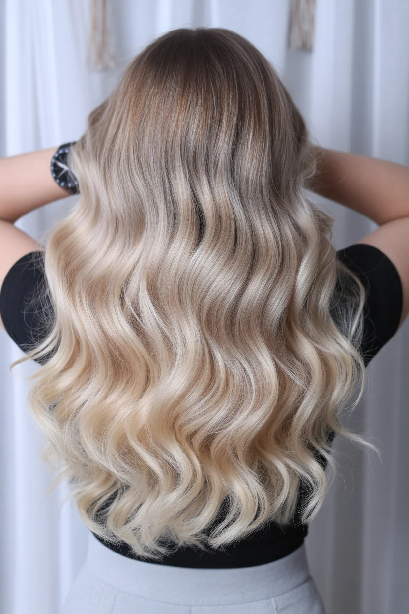 creamy summer blonde hair color 2026 Layered Cream Blonde Length With Airy Dimension