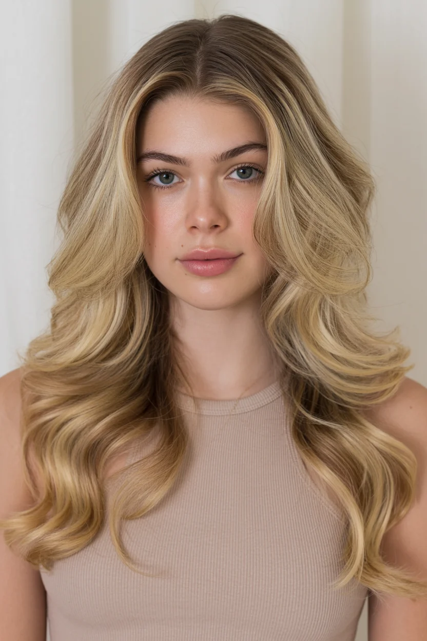 creamy summer blonde hair color 2026 Golden Cream Blonde With Soft Volume and Polished Movement