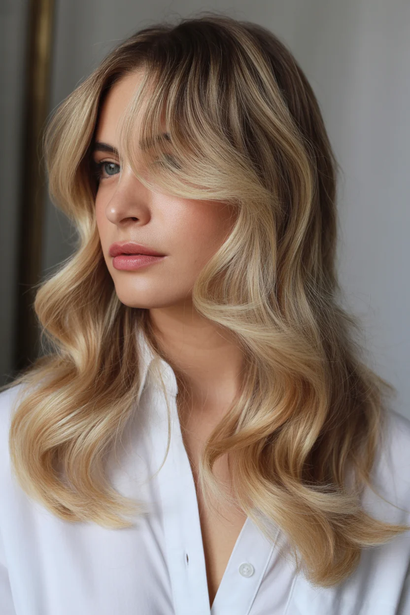 creamy summer blonde hair color 2026 Soft Golden Cream Blonde With Effortless Face-Framing Flow