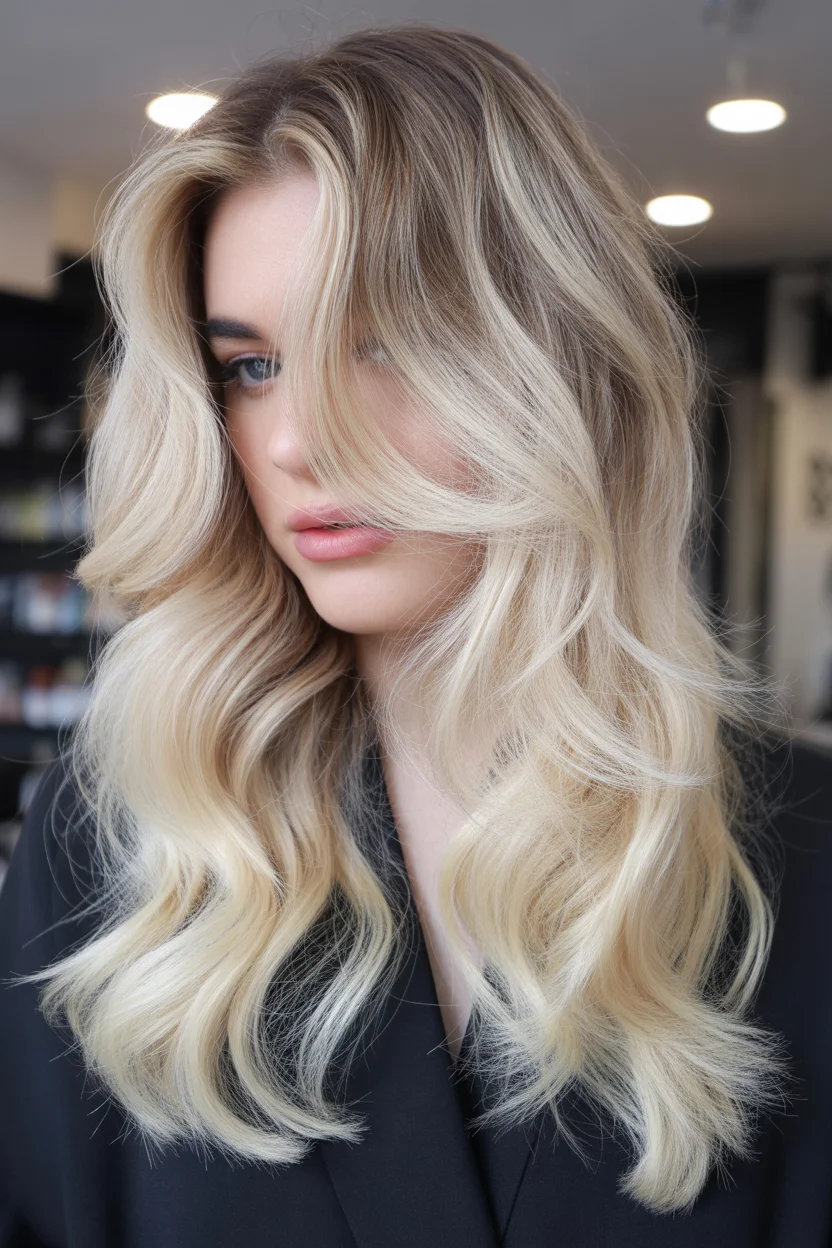 creamy summer blonde hair color 2026 Voluminous Cream Blonde With Face-Framing Brightness