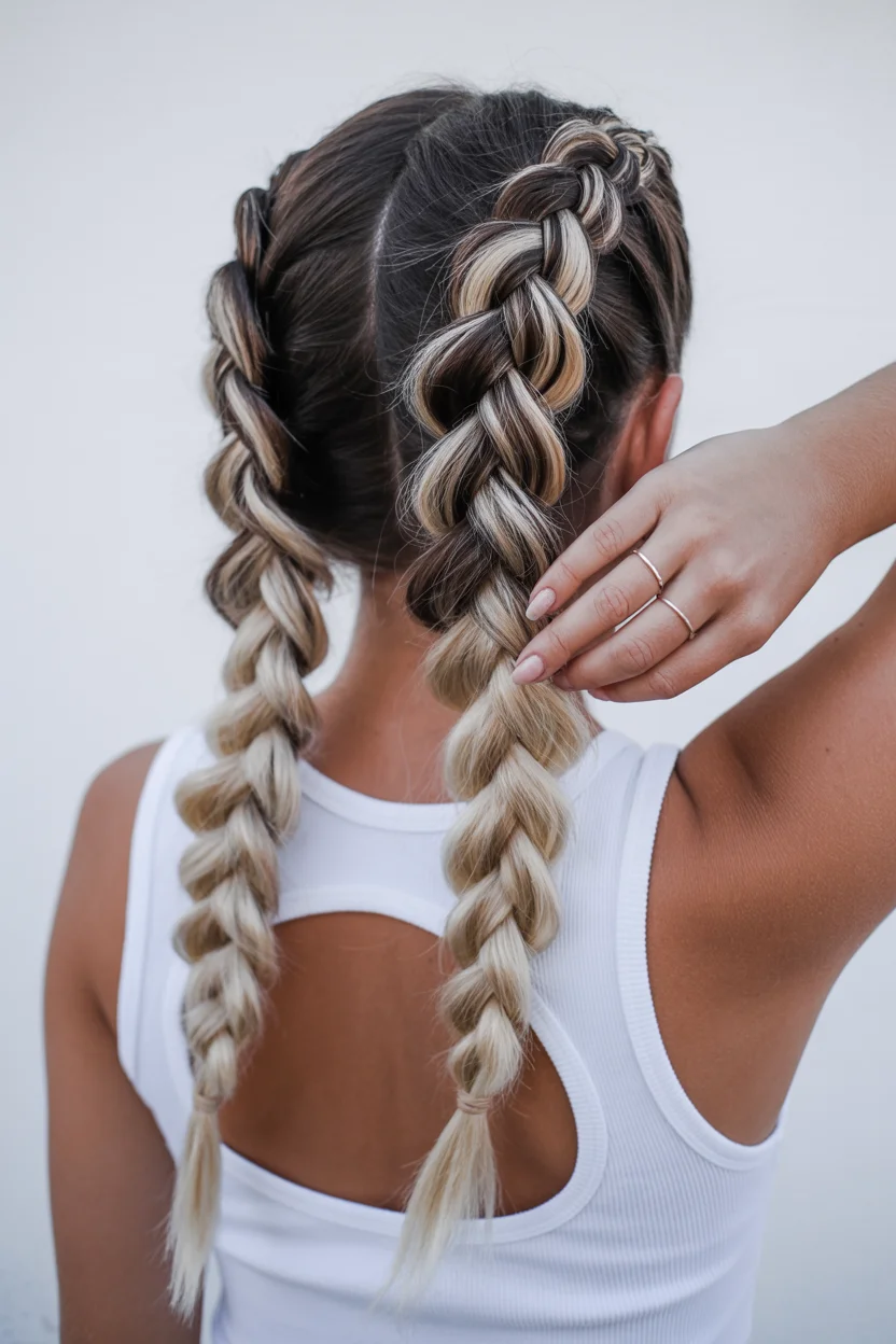 easy summer hairstyles ideas 2026 Chunky Highlighted Boxer Braids