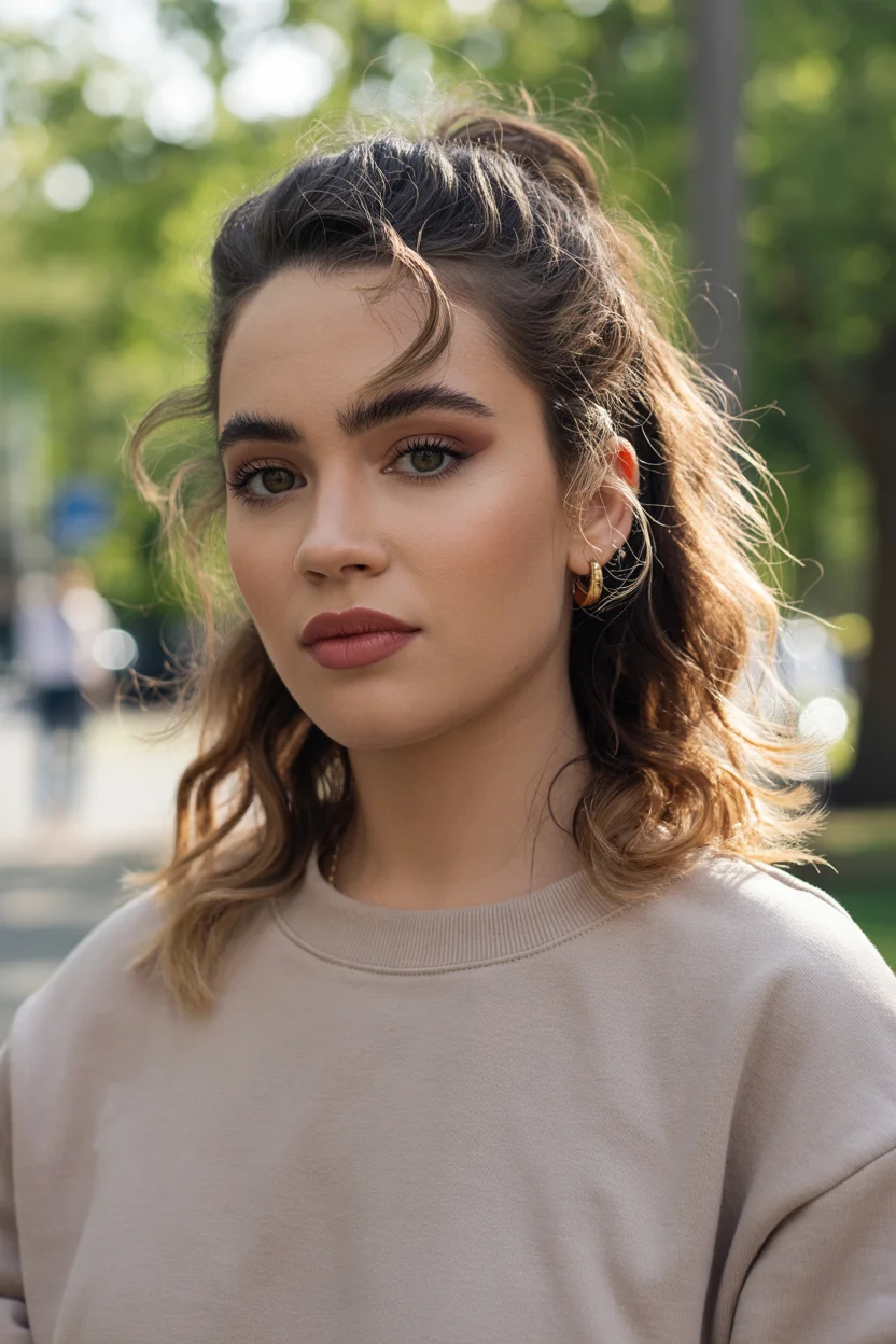 easy summer quick hairstyles 2026 Casual Half-Up Waves for Everyday Summer Days
