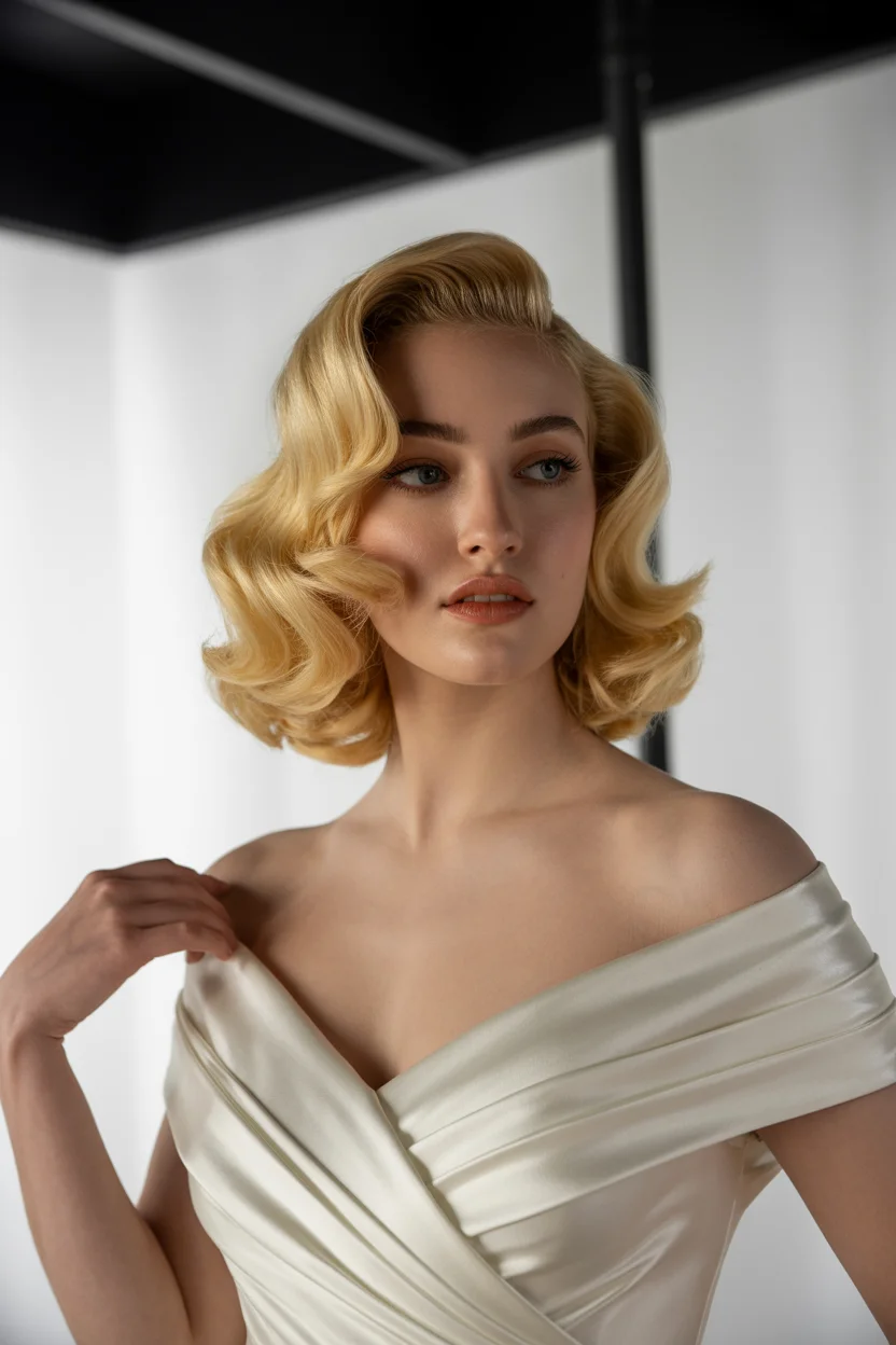easy summer quick hairstyles 2026 Old Hollywood Blonde Waves With Modern Softness