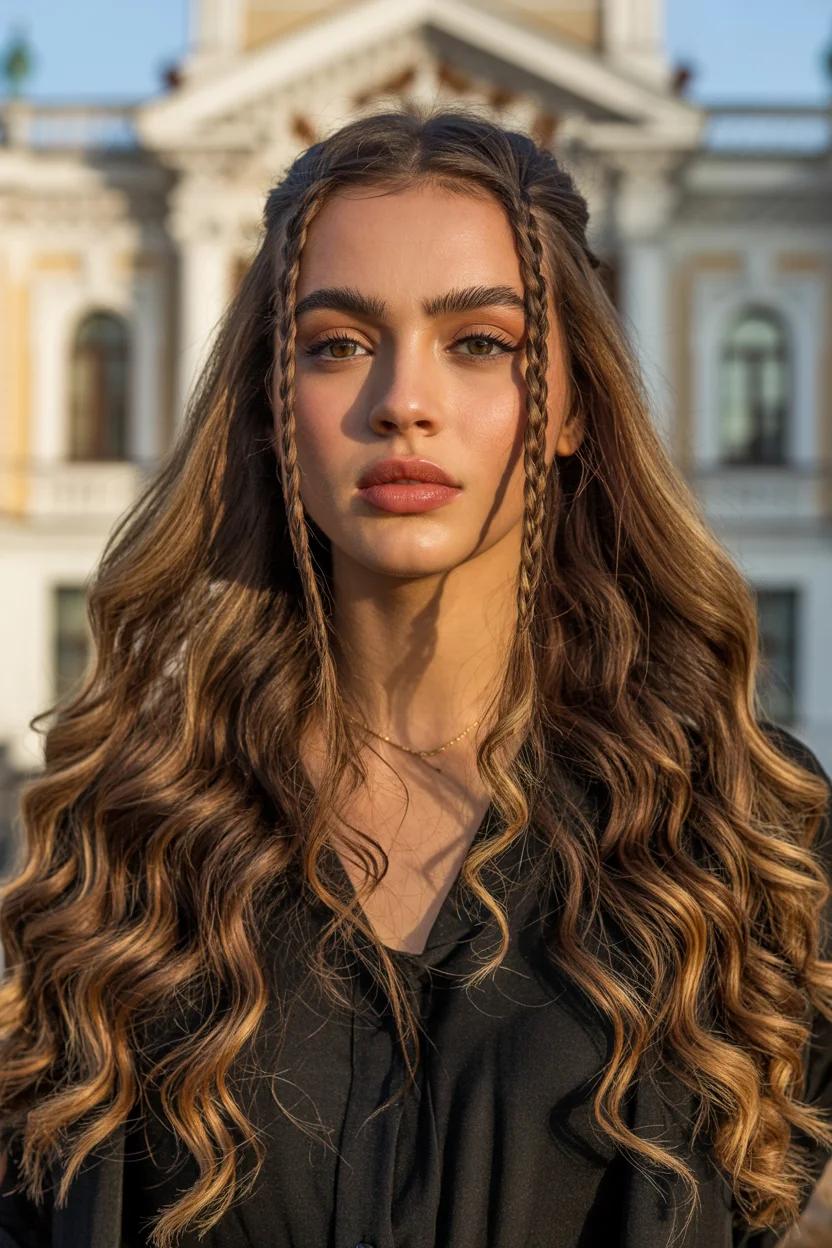easy summer quick hairstyles 2026 Face-Framing Mini Braids and Glossy Defined Curls