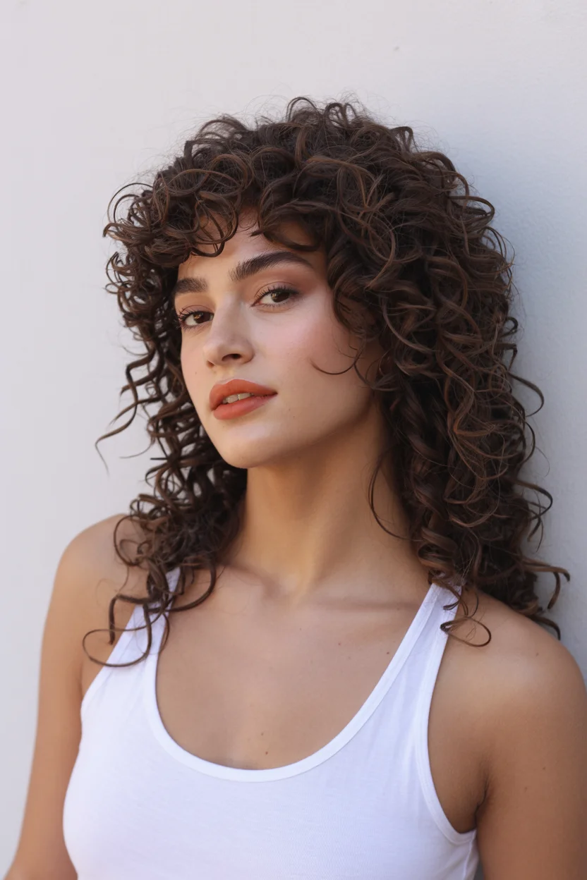 easy summer quick hairstyles 2026 Layered Curly Shag With Soft Summer Volume