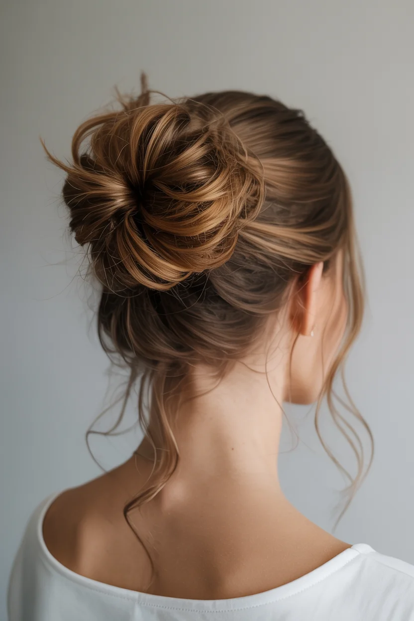 easy summer quick hairstyles 2026 Soft Twisted Bun With Minimalist Elegance