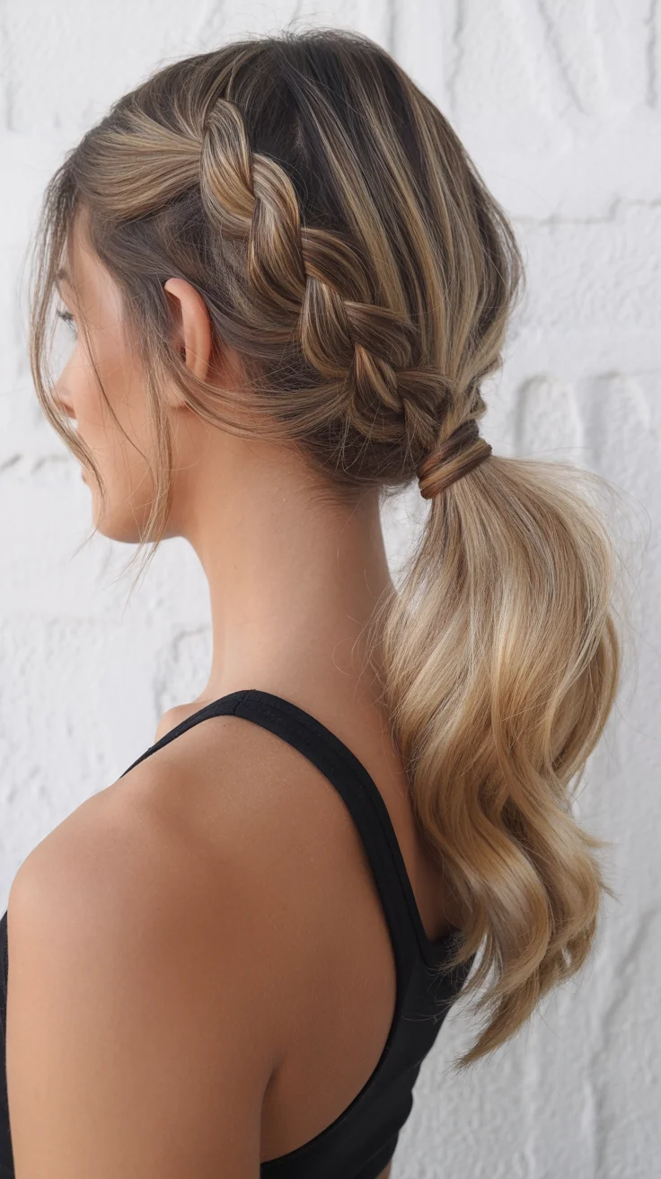 effortless summer easy hairstyle 2026 Soft Side Braids with a Low Undone Ponytail