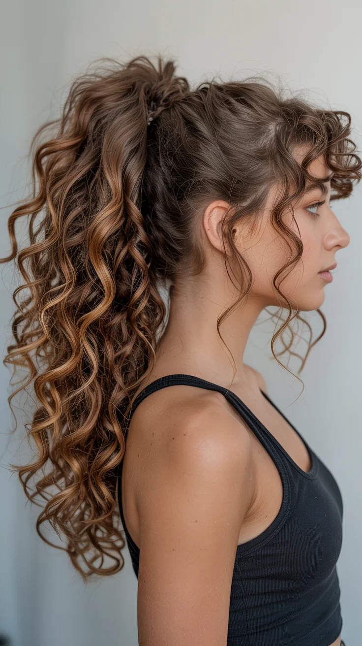 effortless summer easy hairstyle 2026 High Curly Ponytails That Bring Back Volume