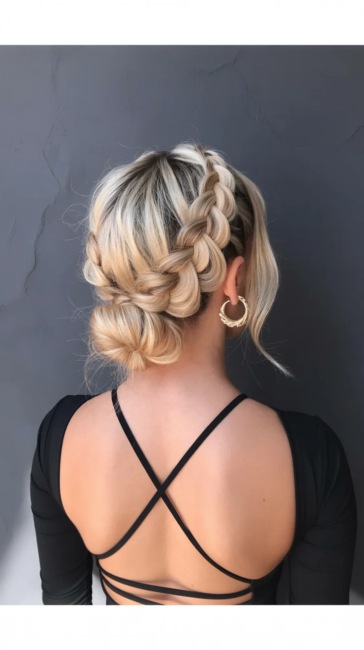 effortless summer easy hairstyle 2026 Soft Blonde Braided Buns for Minimalist Summer Evenings