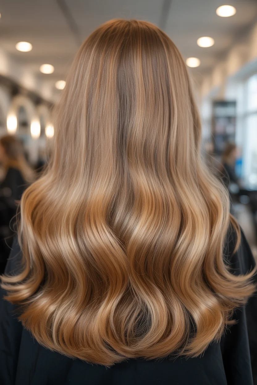 golden summer honey blonde hair color 2026 Warm Caramel Honey Blend with Polished Finish