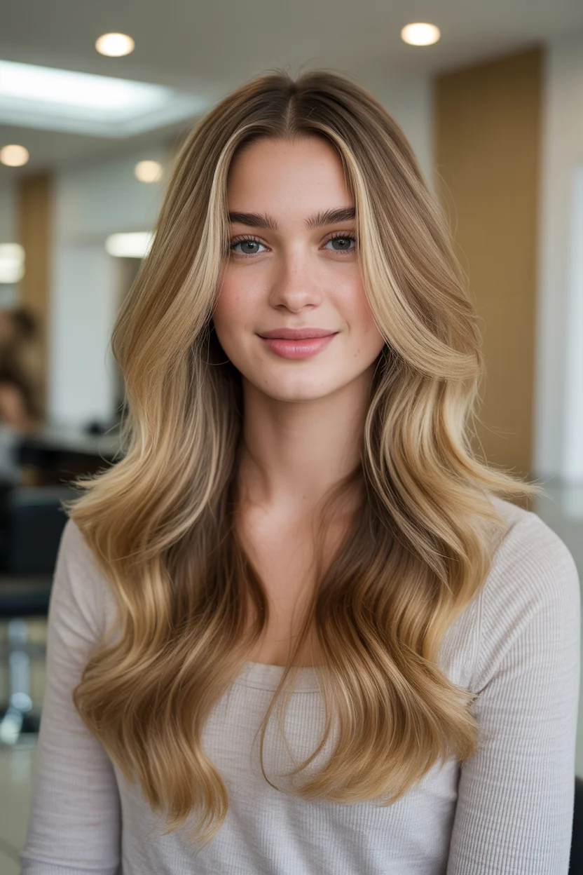 golden summer honey blonde hair color 2026 Effortless Honey Flow with Natural Volume