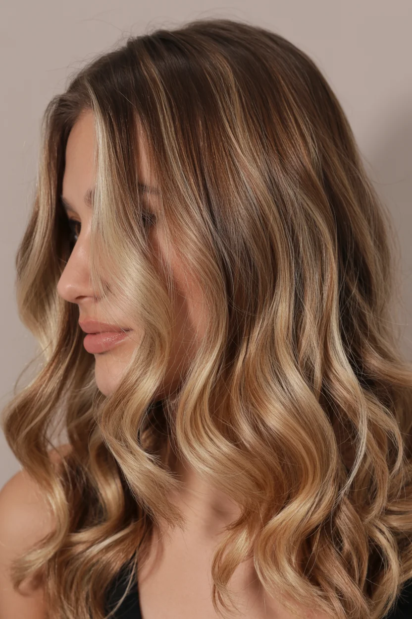 golden summer honey brown hair color 2026 Golden Honey Balayage with Silky Definition