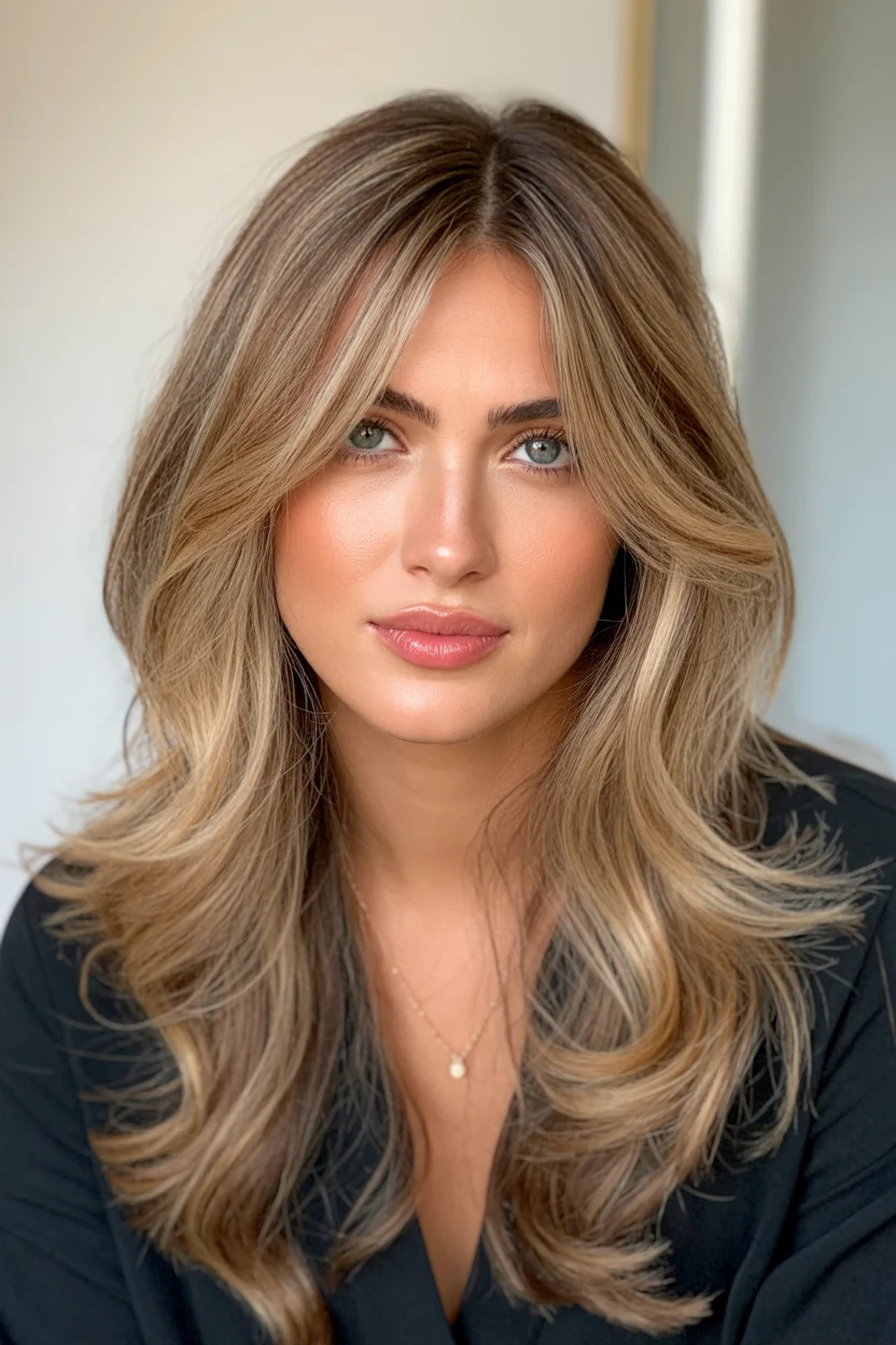 golden summer honey brown hair color 2026 Neutral Honey Layers with Soft Face Frame