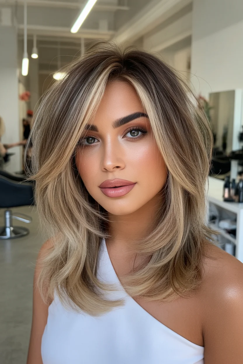 gorgeous summer hair color ideas 2026 Cool Beige Blonde Layers with Airy Volume