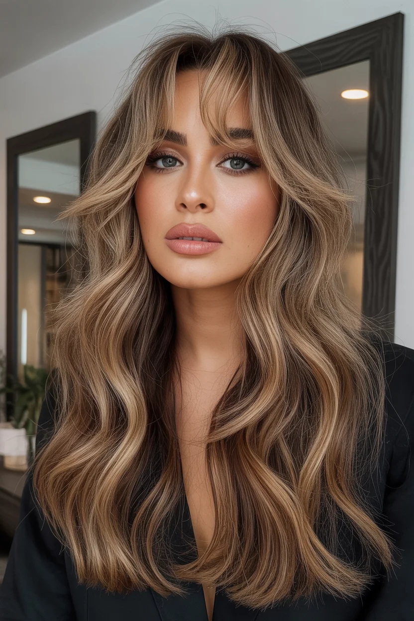gorgeous summer hair color ideas 2026 Dimensional Bronde with Long, Flowing Layers