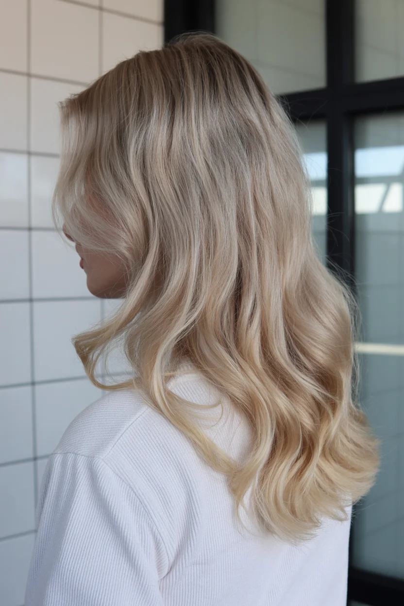 icy summer ash blonde hair color 2026 Soft Creamy Ash Blonde with Fluid Length