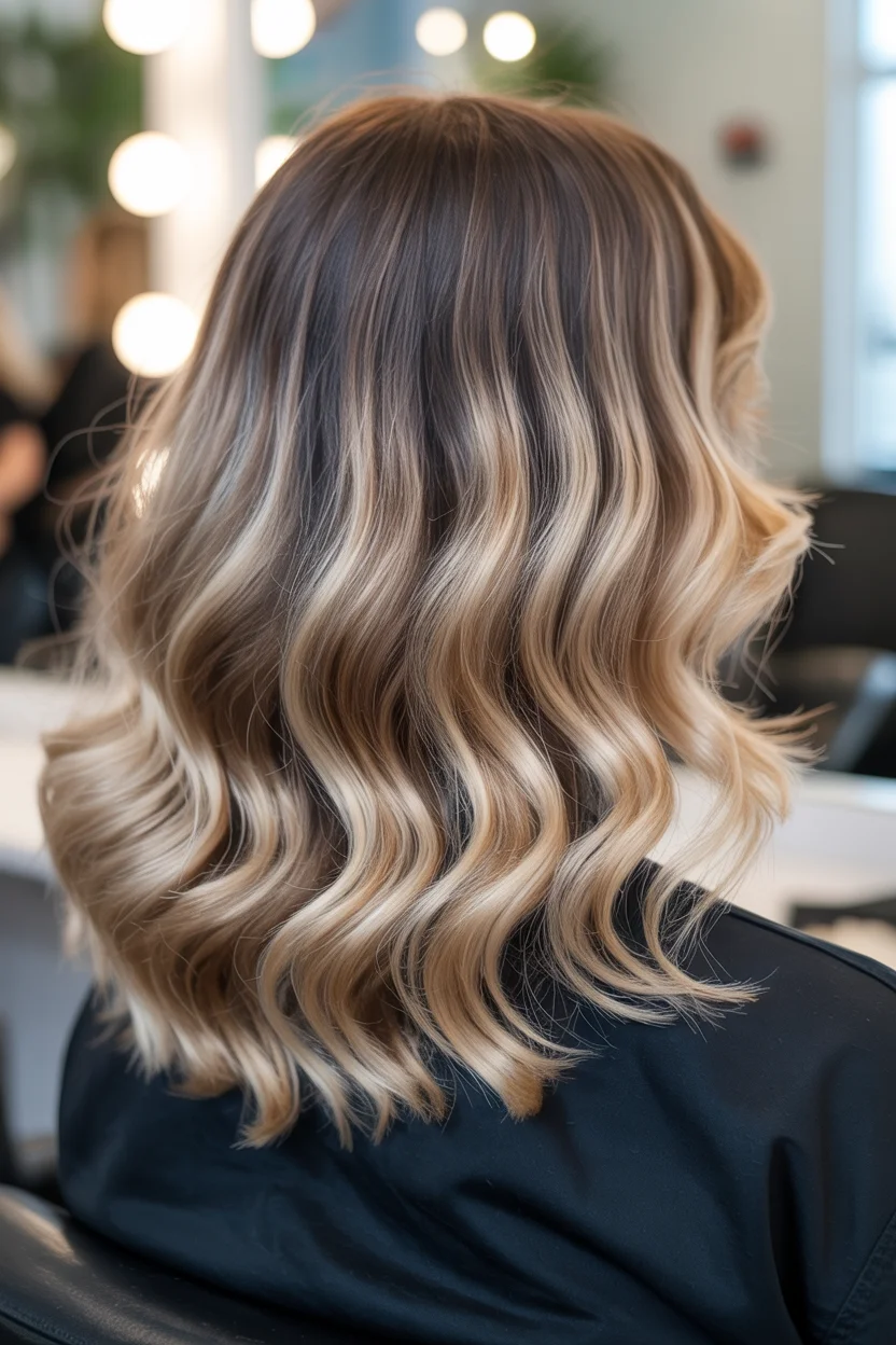 icy summer ash blonde hair color 2026 Glossy Ash Melt with Seamless Back Dimension