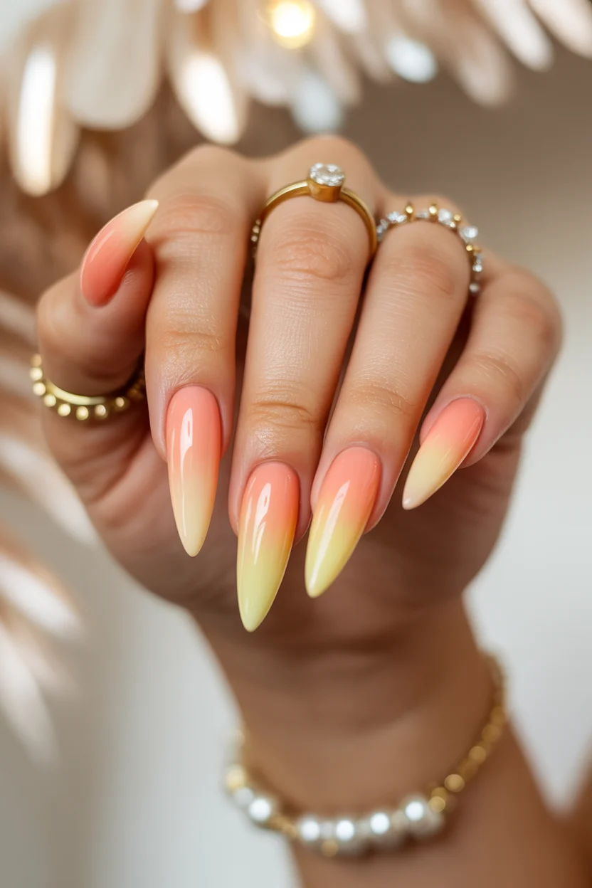 june nails ideas 2026 Sunset Ombré Nails Are the Golden Hour Manicure of June 2026