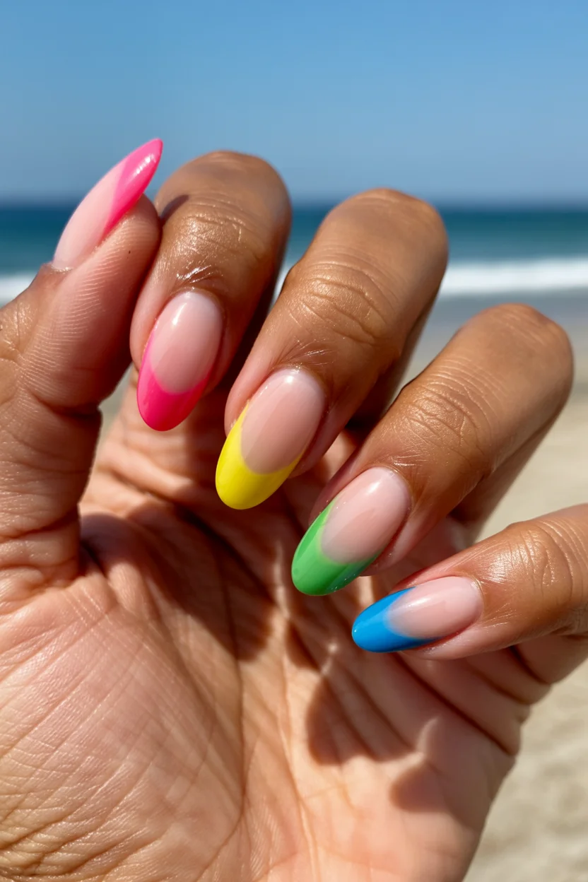 june nails ideas 2026 Neon French Tips Are Officially Summer’s Mood Boost