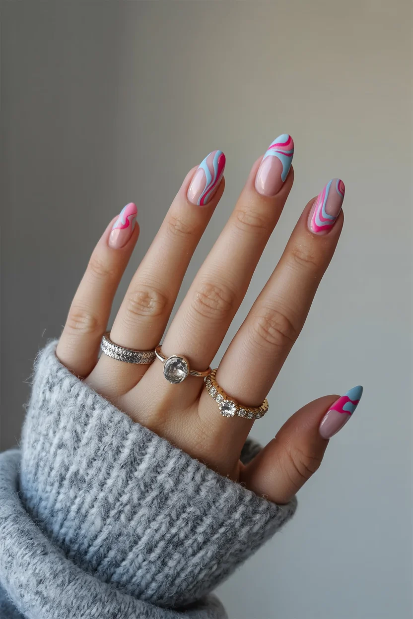 june nails ideas 2026 Swirl Nail Art Is Bringing Back Y2K Summer Glam