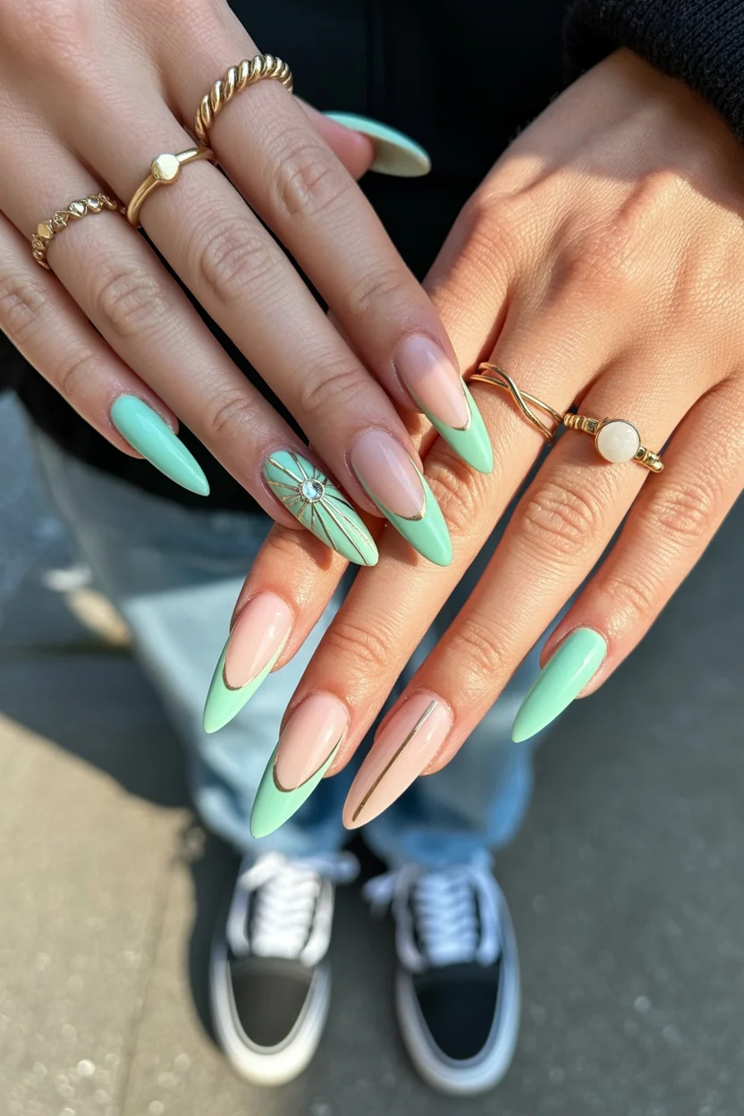 june nails ideas 2026 Mint French Nails Are Becoming June’s Quiet Luxury Trend