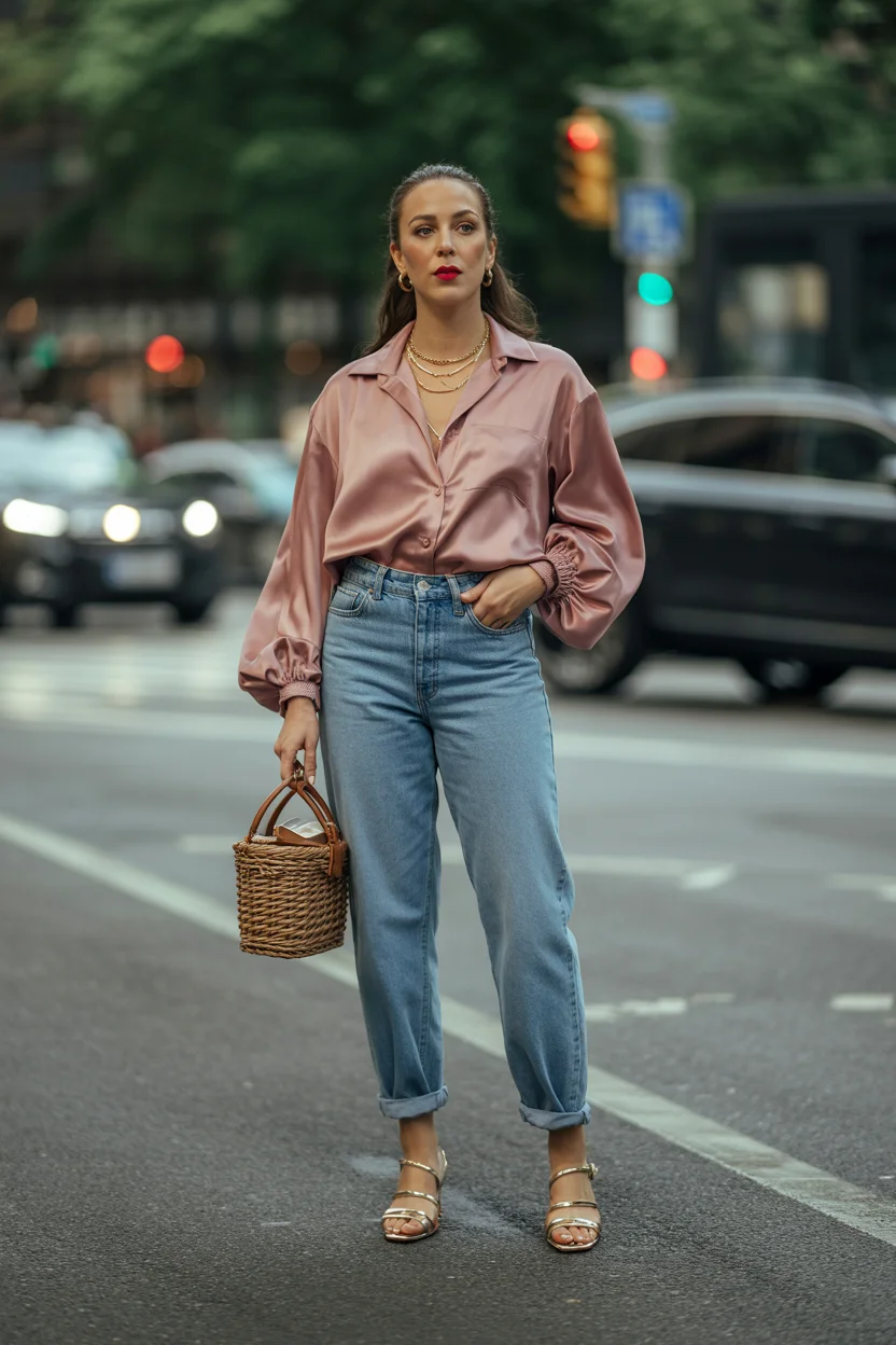 june outfits ideas 2026 Silky Blouses Are Bringing Back Feminine City Dressing