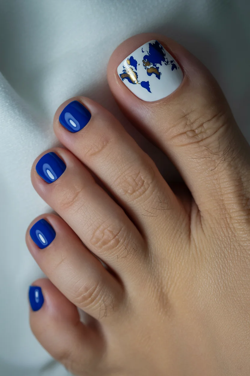 june toe nail colours - Cobalt Blue Pedicures Are the Unexpected Statement Color of the Season