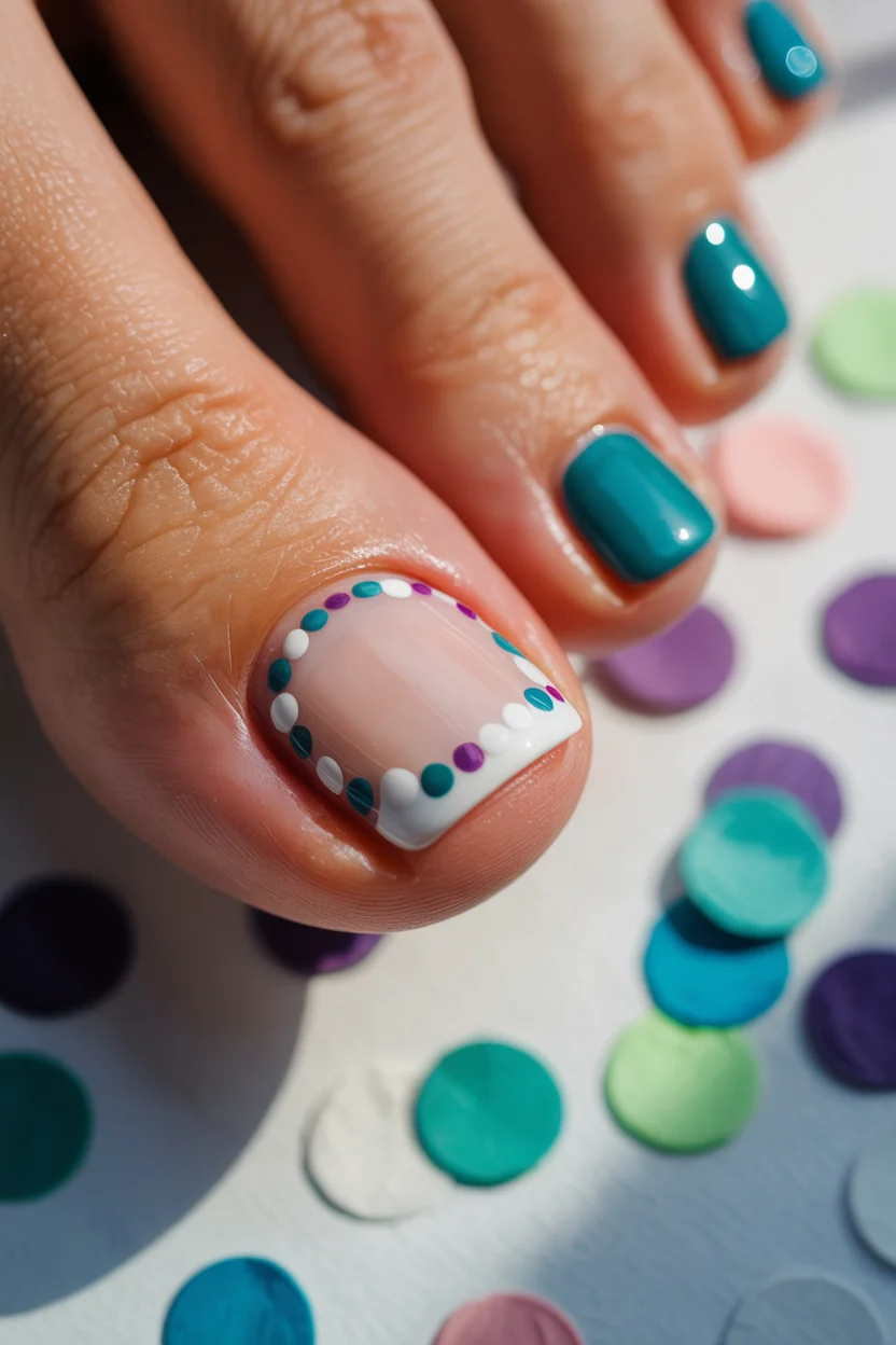 june toe nail colours - Confetti Dot Nail Art Brings Playful Energy to Summer Toes