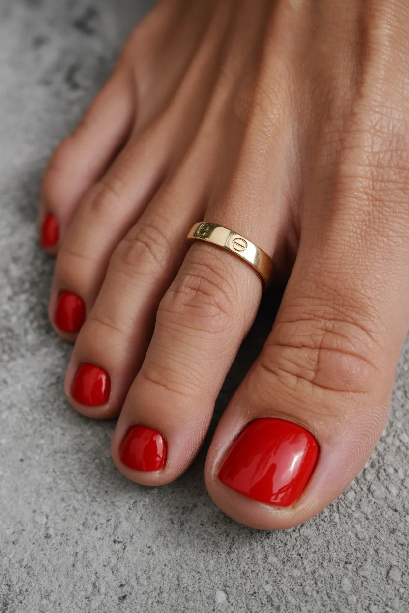 june toe nail colours - Classic Cherry Red Will Never Stop Looking Expensive