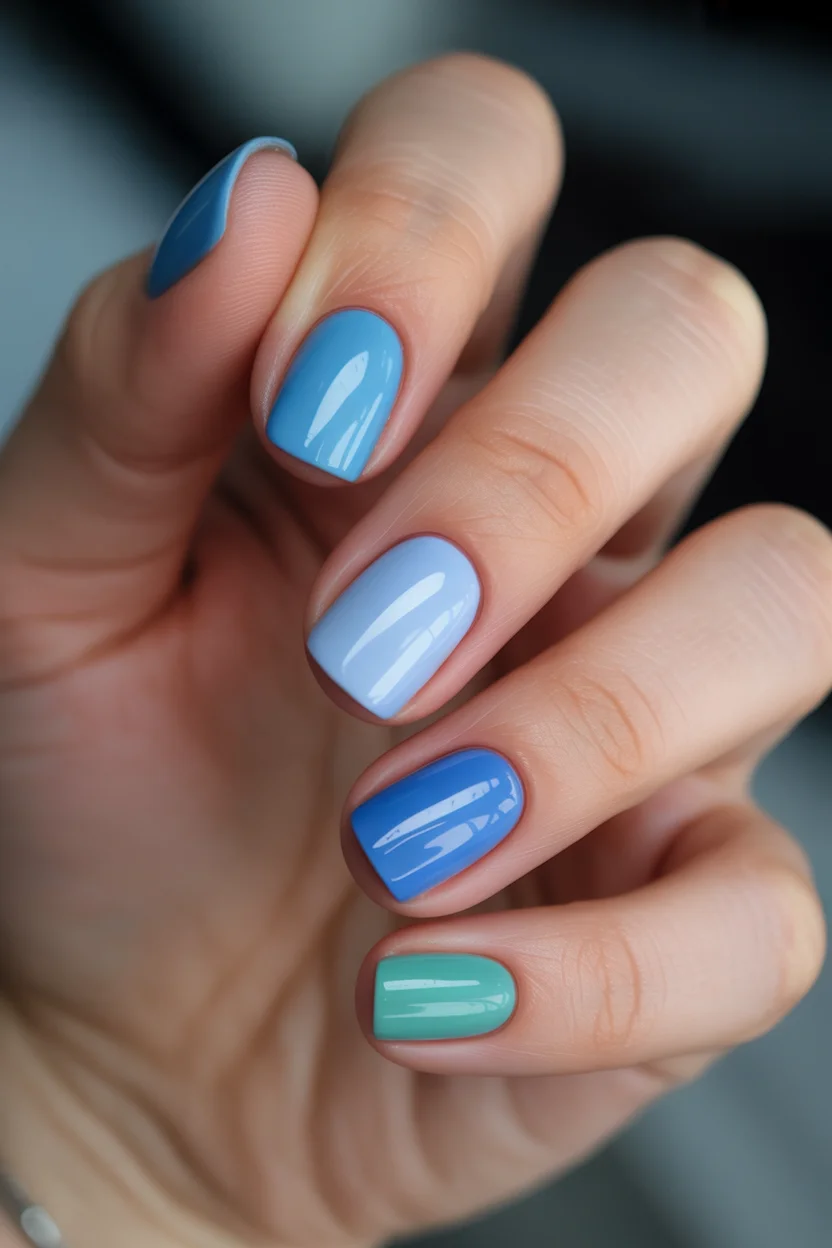 light summer nails 2026 Cool-Toned Pastel Blue Nails for Heatwave Season