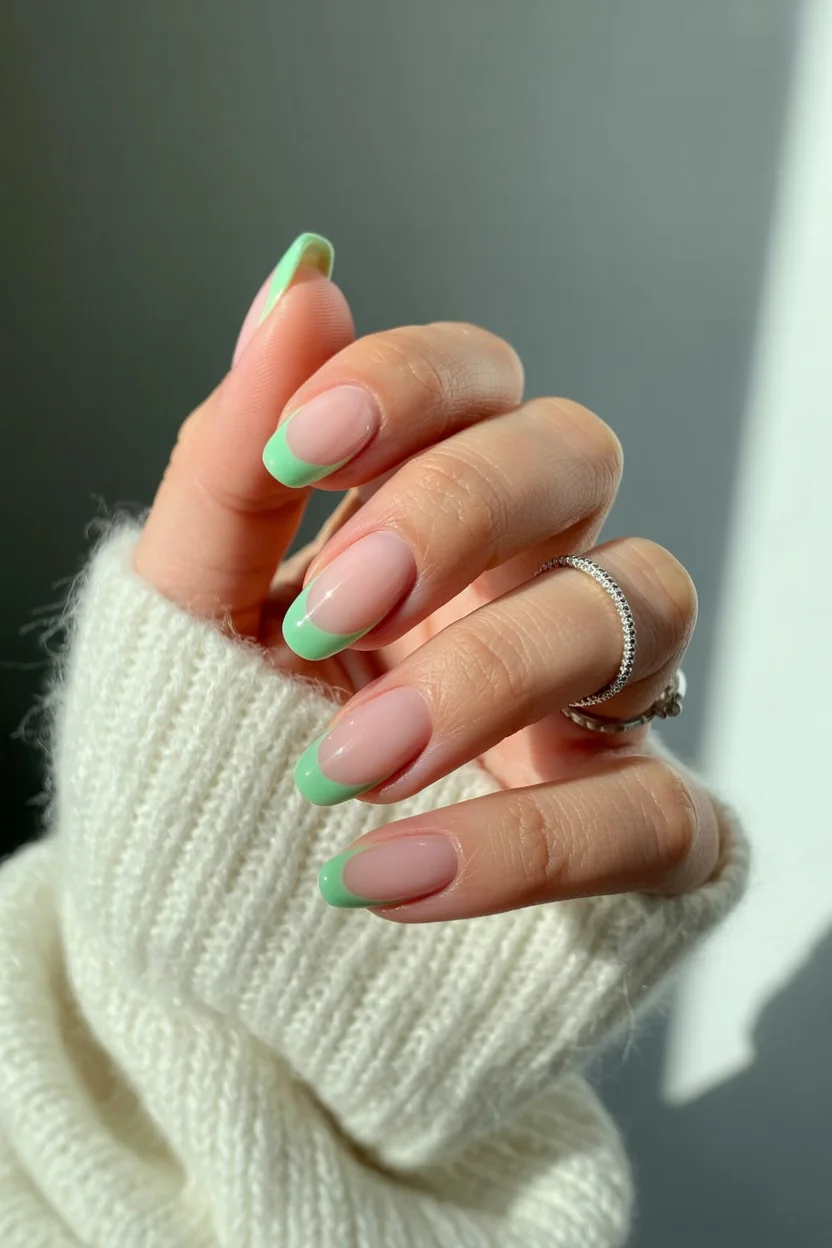 light summer nails 2026 Soft Pistachio French Tips for the Minimalist Summer Girl