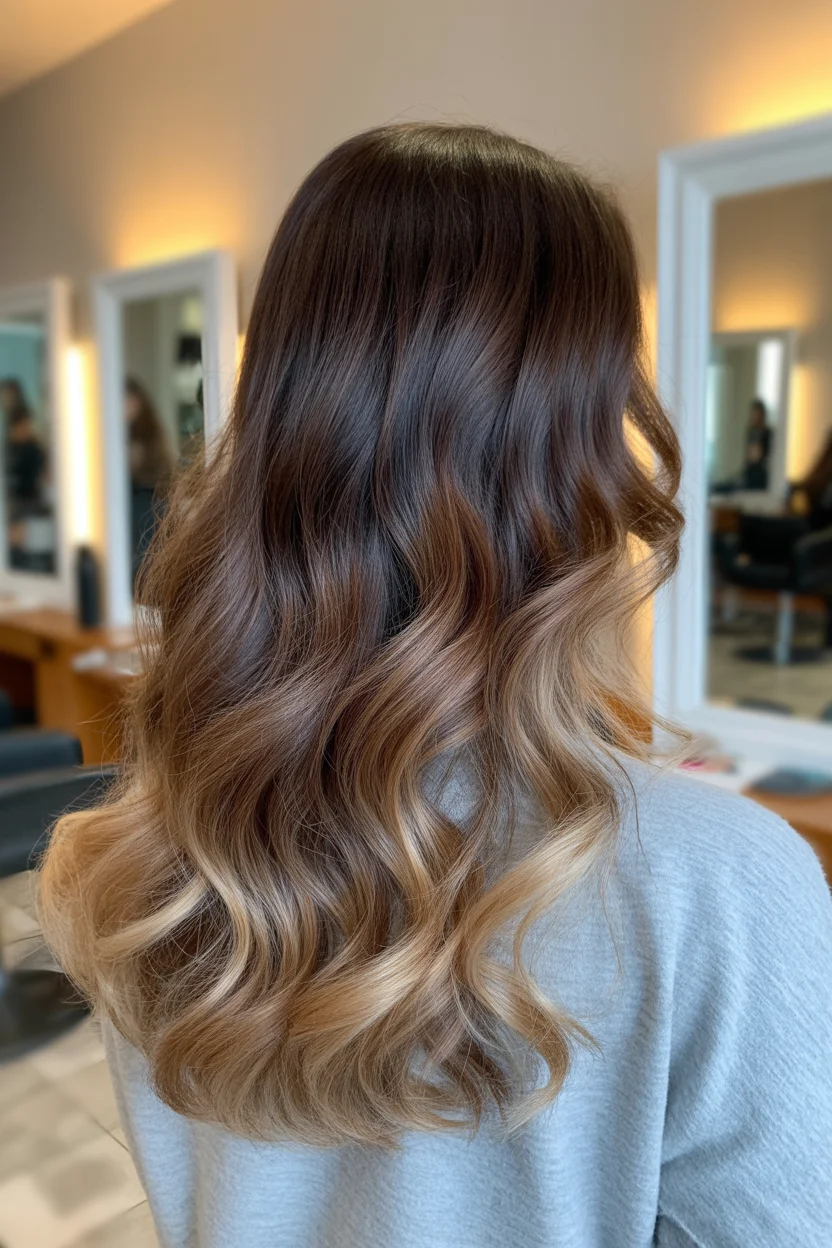 low maintenance summer hair color for brunettes 2026 Classic Brunette Balayage with Soft Vanilla Ends