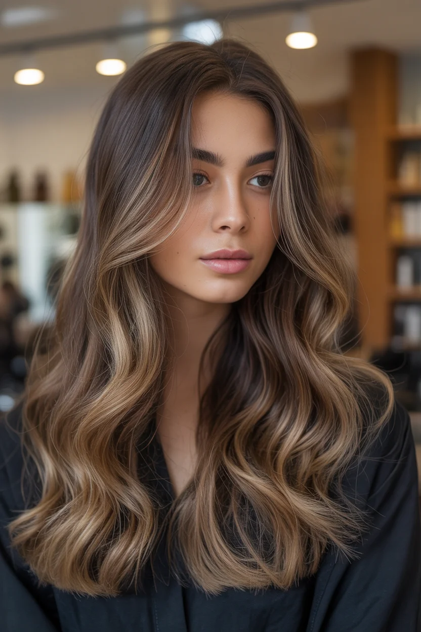 low maintenance summer hair color for brunettes 2026 Neutral Beige Balayage with Lived In Volume