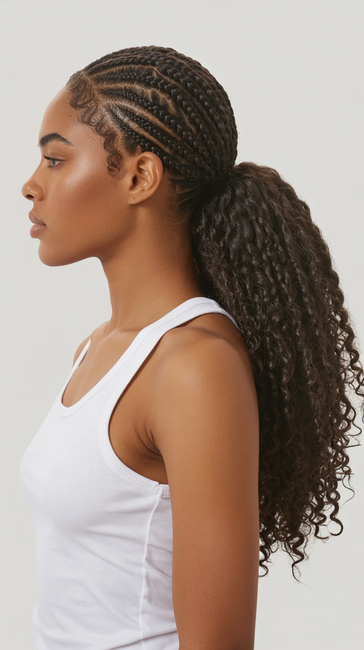 low summer ponytail hairstyle 2026 Textured Cornrow Ponytails That Feel Both Athletic and Luxe