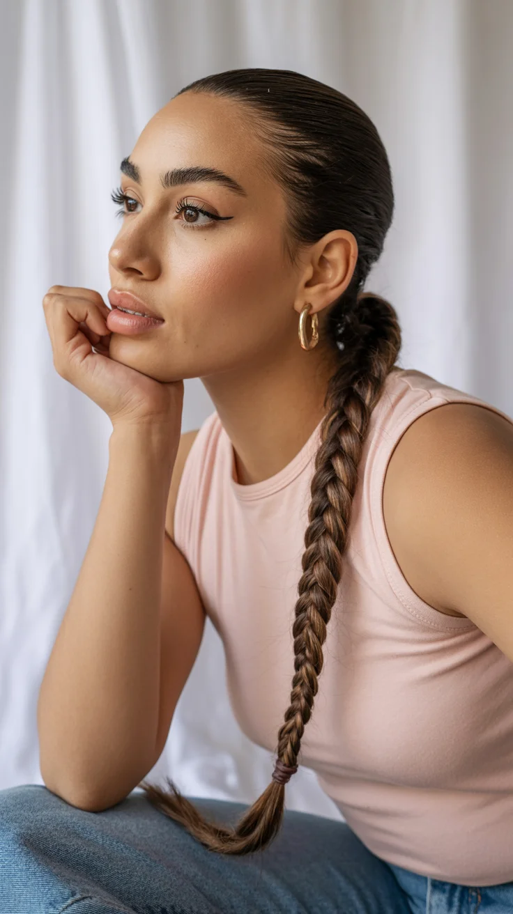 low summer ponytail hairstyle 2026 Sleek Braided Ponytails That Feel Clean and Powerful