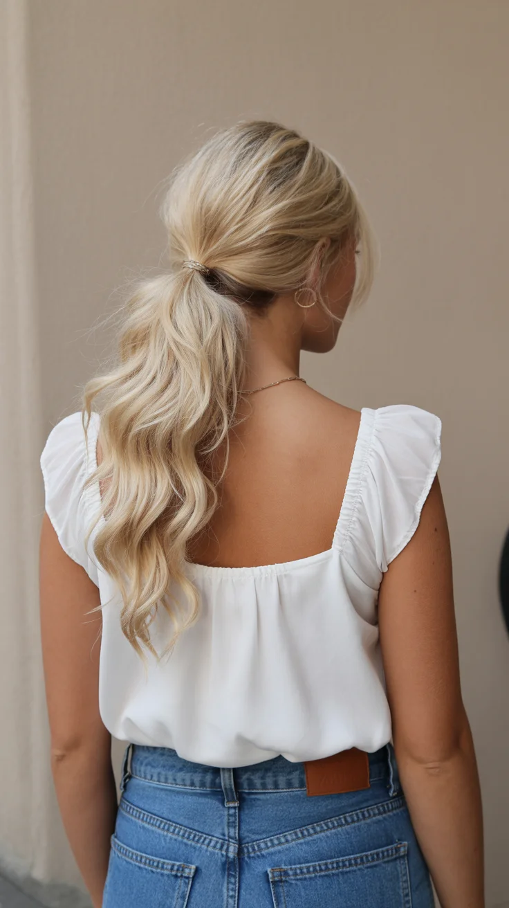low summer ponytail hairstyle 2026 Romantic Wavy Ponytails That Always Feel Feminine