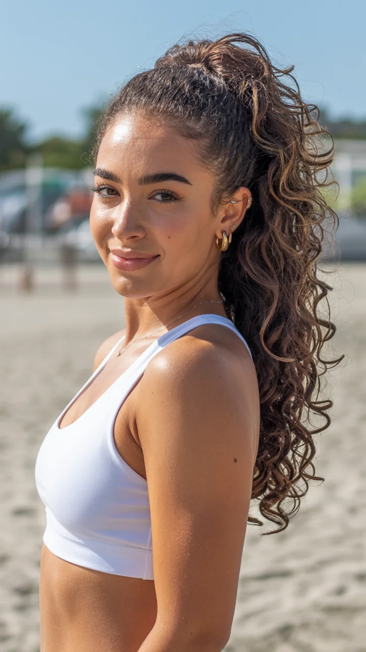 low summer ponytail hairstyle 2026 Curly High Ponytails That Bring Back Playful Summer Energy