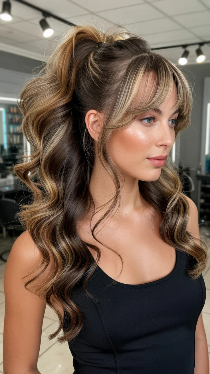 low summer ponytail hairstyle 2026 Face-Framing Ponytails With Modern Curtain Bangs