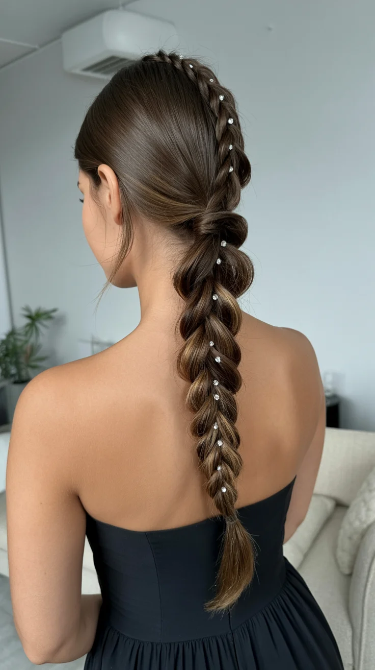 low summer ponytail hairstyle 2026 Decorated Braided Ponytails With Soft Evening Glamour