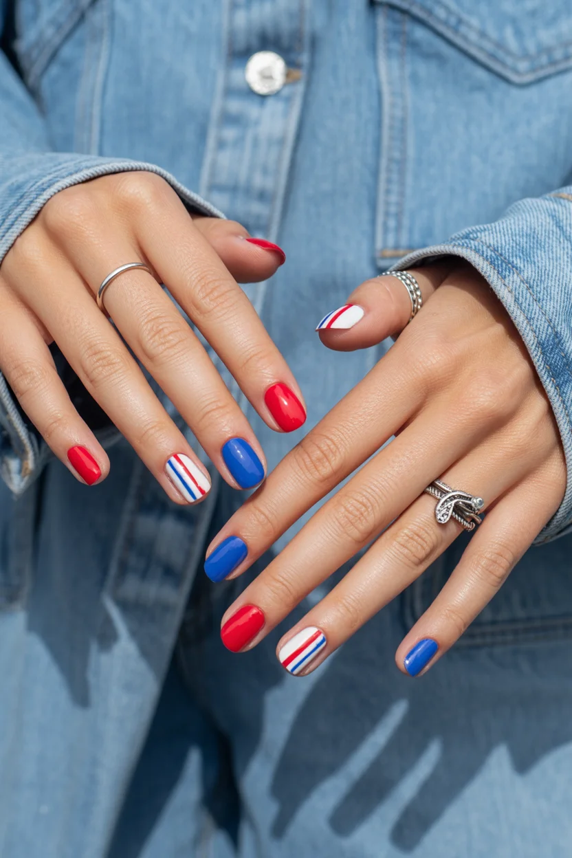 patriotic nails 2026 Minimal Patriotic Colors That Feel Effortlessly Cool