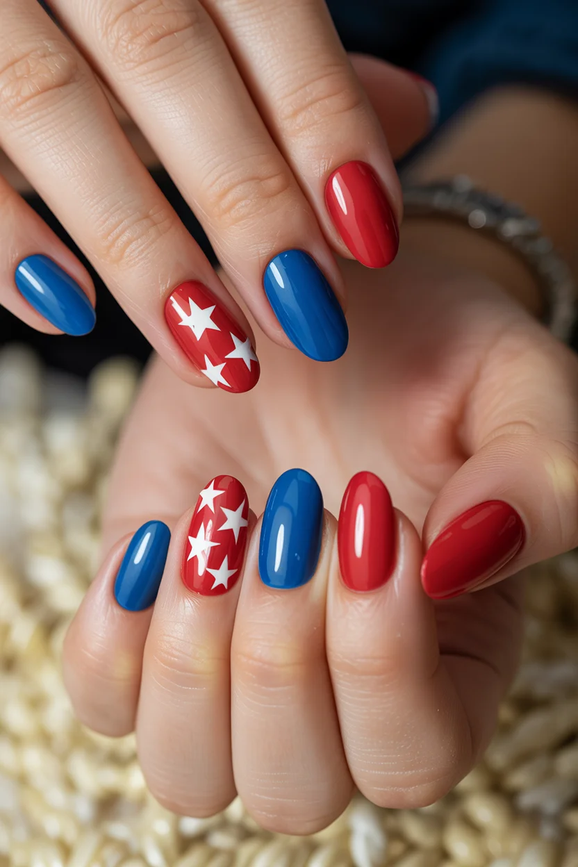 patriotic nails 2026 Bold Primary Colors That Feel Clean and Minimal