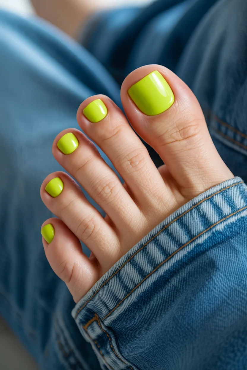 pedicure ideas summer trends 2026 Neon Lime Pedicures Are the Unexpected Statement Color of Summer 2026