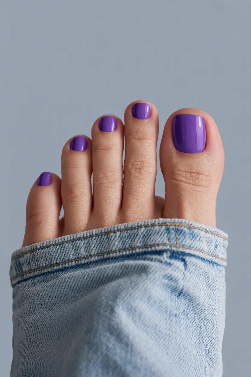 pedicure ideas summer trends 2026 Glossy Violet Pedicures Are Replacing Classic Berry Shades This Year