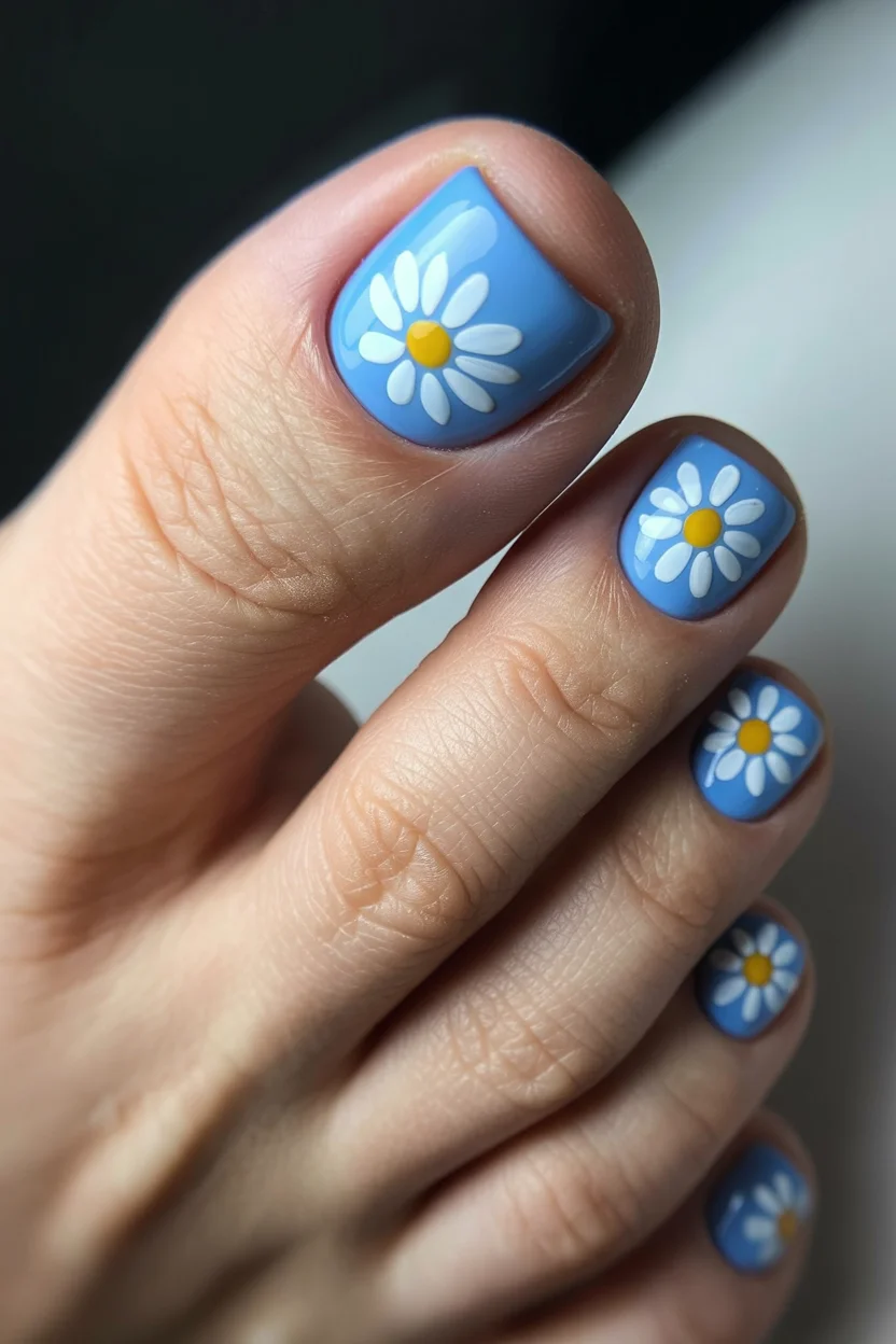 pedicure ideas summer trends 2026 Soft Daisy Pedicures Feel Like a Pinterest Summer Dream