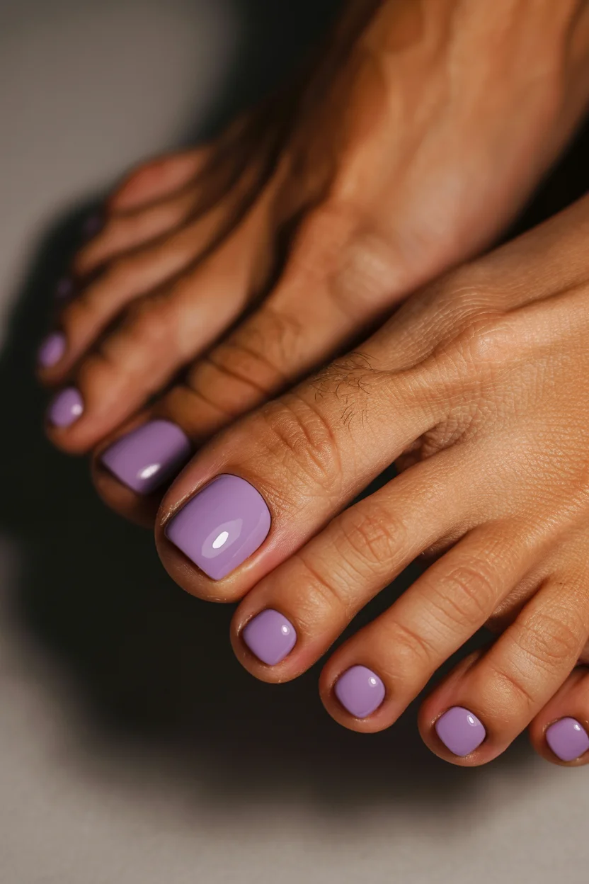 pedicure ideas summer trends 2026 Lavender Pedicures Are Giving Soft Luxury This Summer