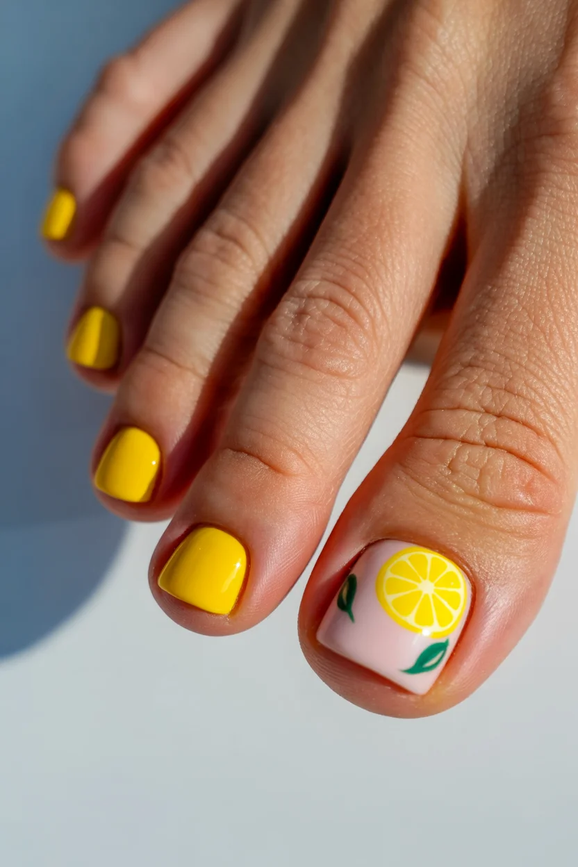 pedicure ideas summer trends 2026 Lemon Nail Art Is the Mediterranean-Inspired Trend Taking Over Summer 2026