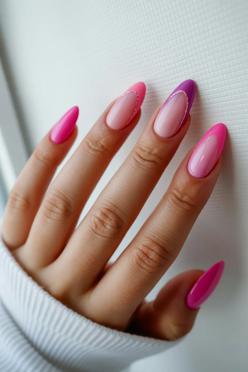 pink summer nails 2026 Soft Pink Aura French Nails With a Minimalist Twist